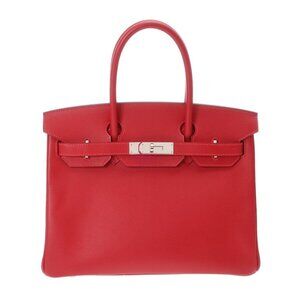 HERMES Birkin 30 Rouge casaque hand bag